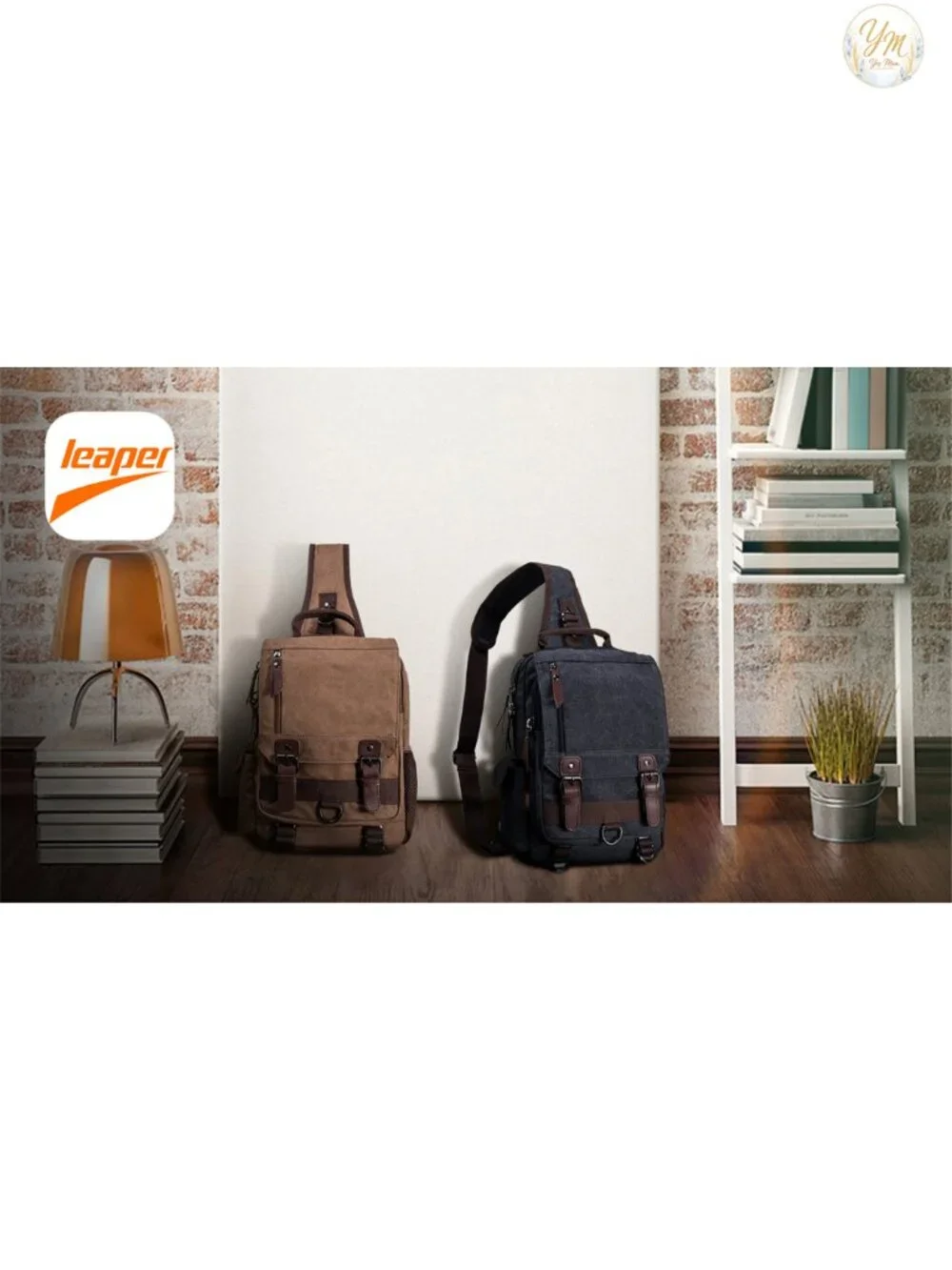 Canvas Messenger Bag Crossbody Sling for Travel Work Laptop